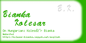 bianka kolesar business card